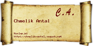 Chmelik Antal névjegykártya